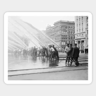 New York City Firemen, 1908. Vintage Photo Magnet